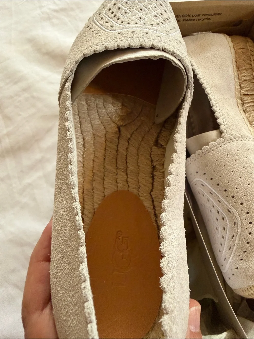 UGG Women’s Slip-On Espadrille in Light Beige 6.5